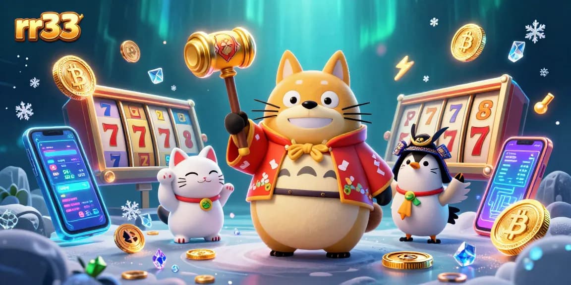 Visualisasi permainan seru di rr33 dengan karakter kartun dan elemen game menarik.