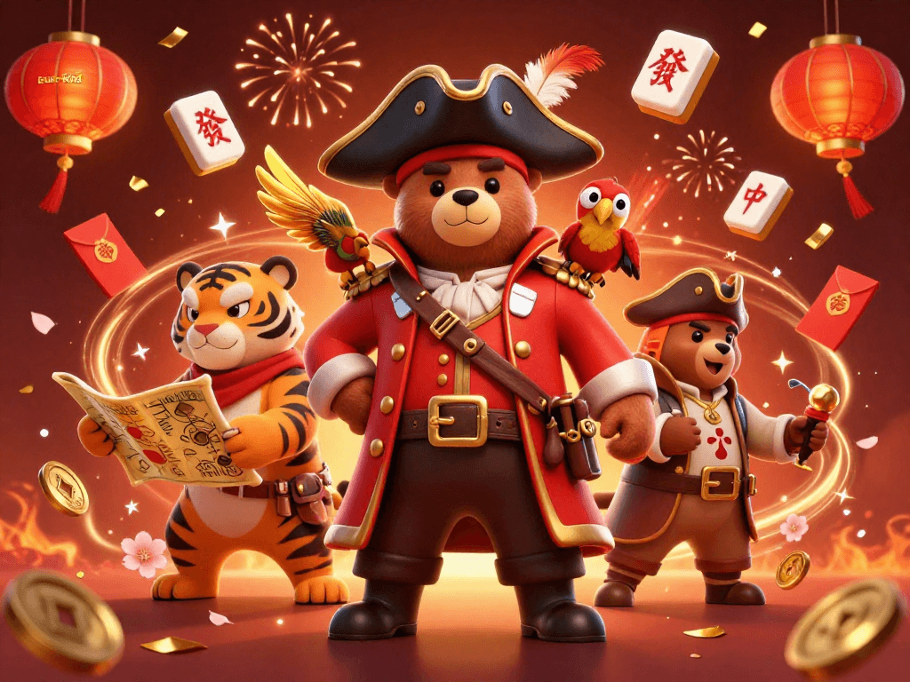 Experience thrilling winnings with sun-wins as pirates celebrate in a vibrant casino scene.
