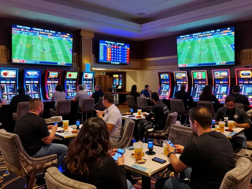 Experience kèo nhà cái betting excitement in a luxury sports lounge with live events.