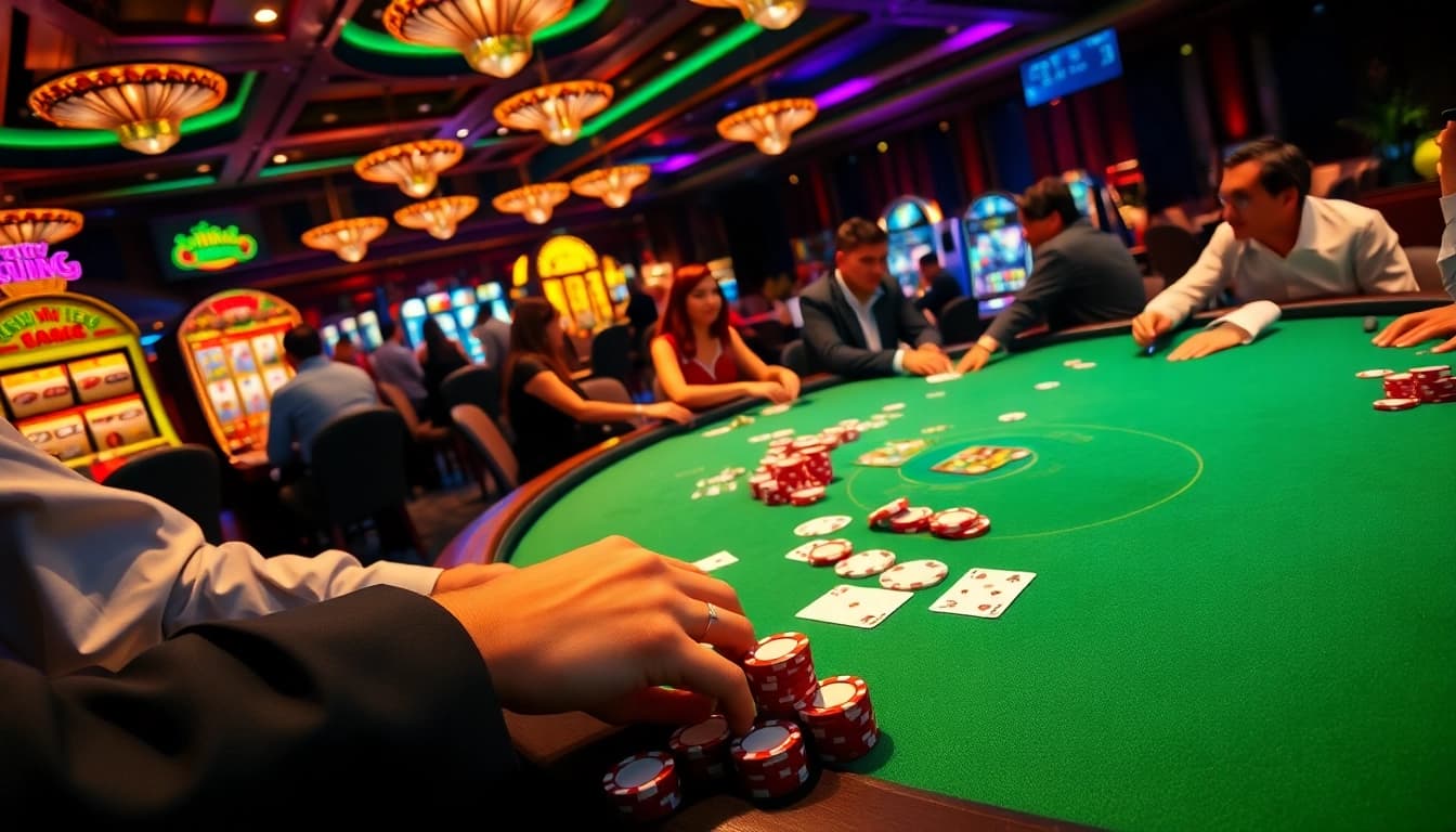 Experience the thrill of winning big at Dominoqiu's poker games with vibrant atmosphere and luxury.