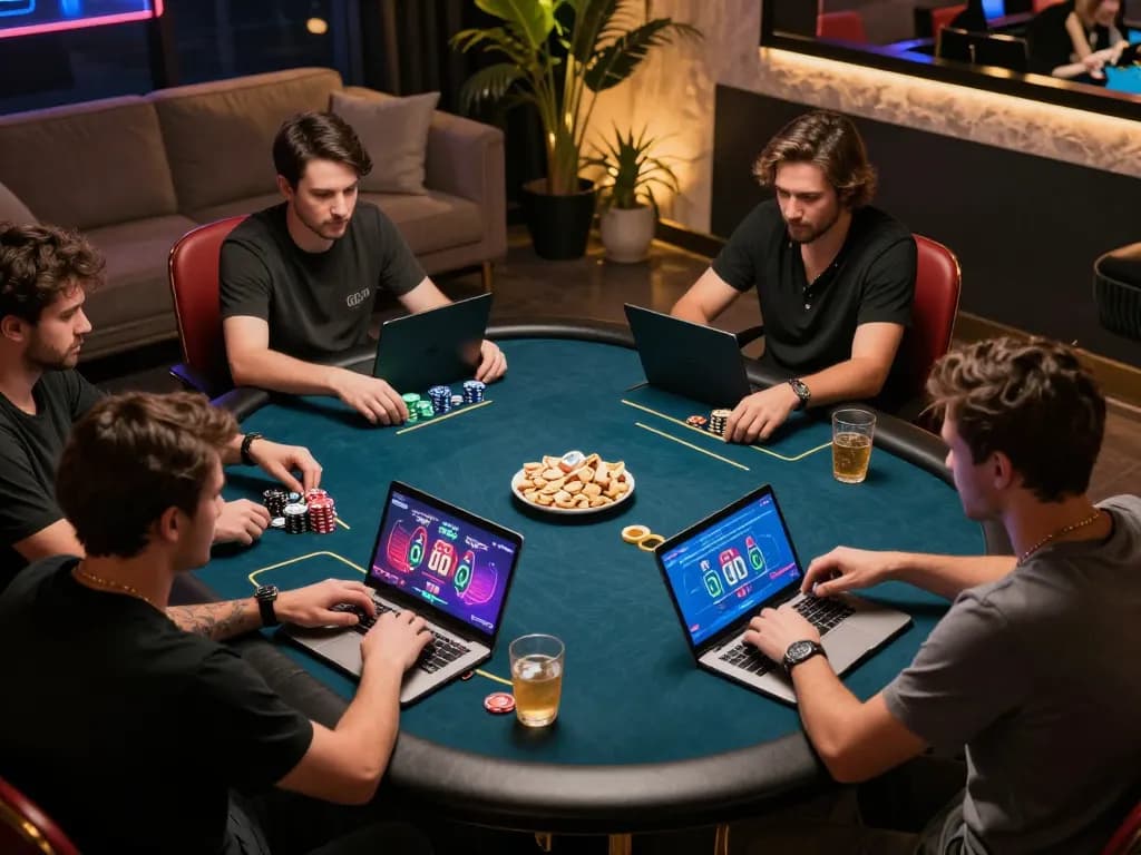 Engaging online gaming scene with players focused on viral4d poker, showcasing strategy and competitive spirit