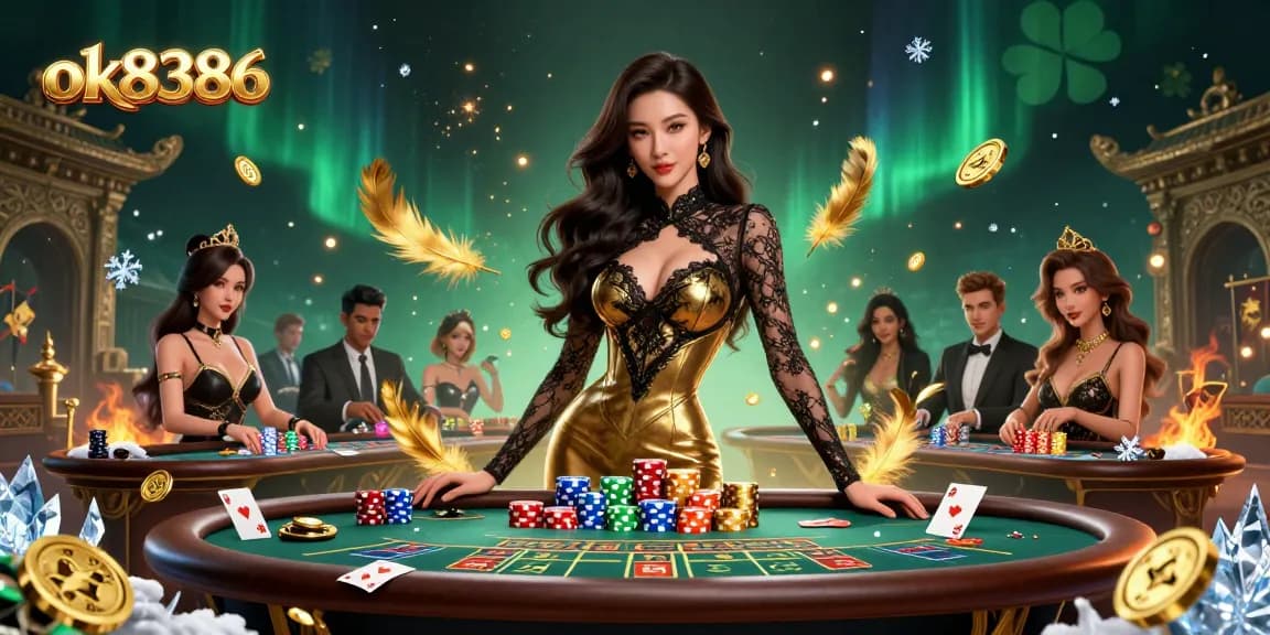 Experience the excitement of ok8386 with glamorous baccarat action as chips stack up in a high-stakes poker atmosphere.
