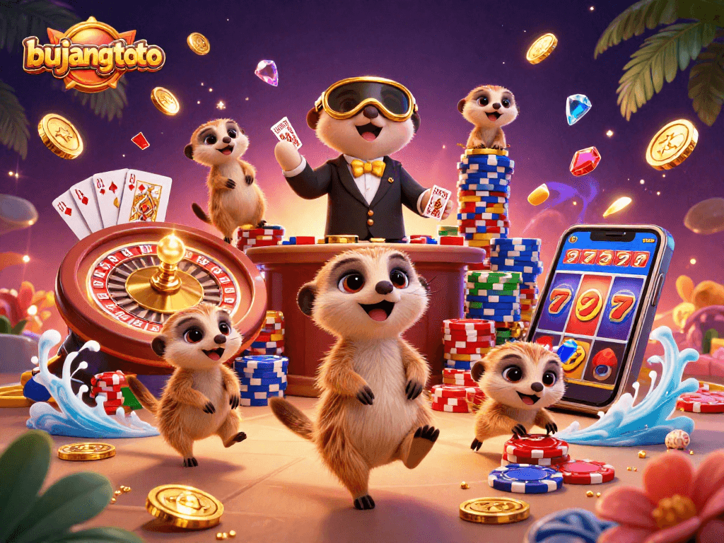Bujangtoto menghibur pemain dengan koloni meerkat yang menjalankan kasino yang ramai dan berwarna-warni.