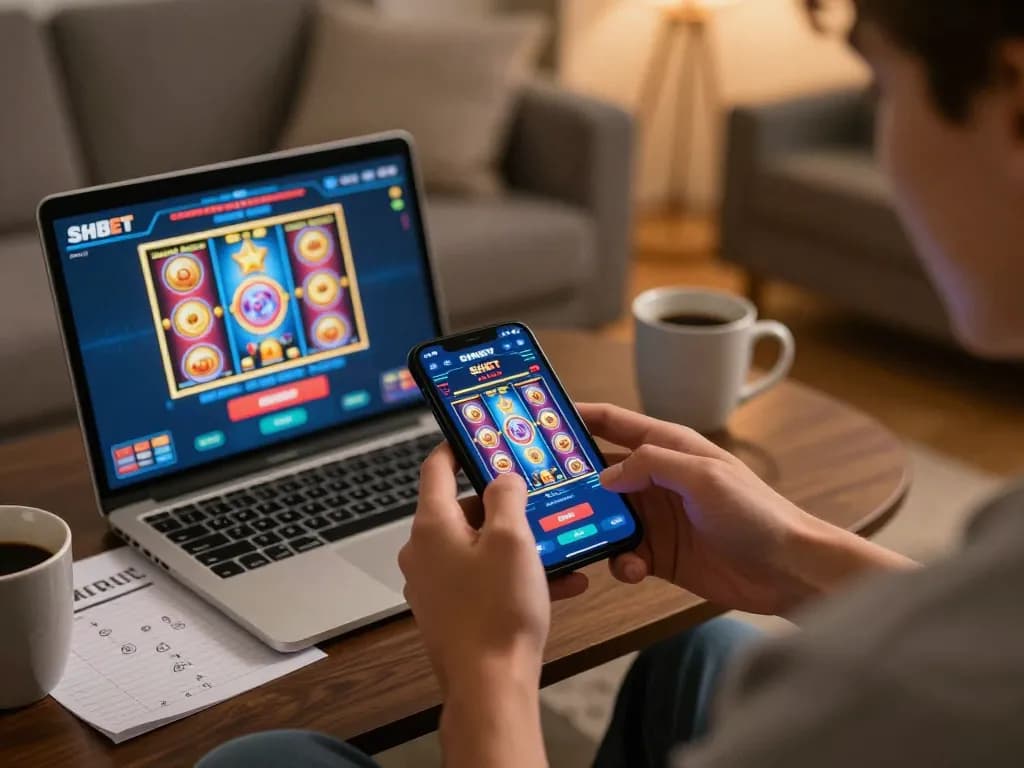 Experience dynamic gameplay on SHBET app, featuring vibrant slot graphics and engaging moments.