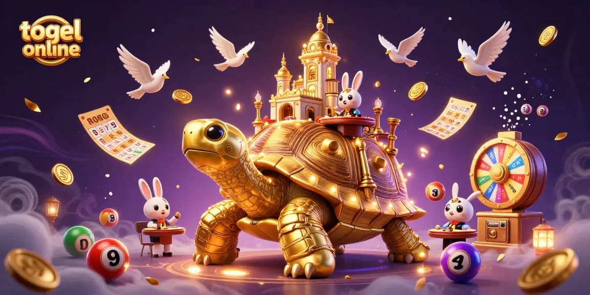 Engage in togel online with a vibrant 3D illustration showing dynamic gaming elements and characters.