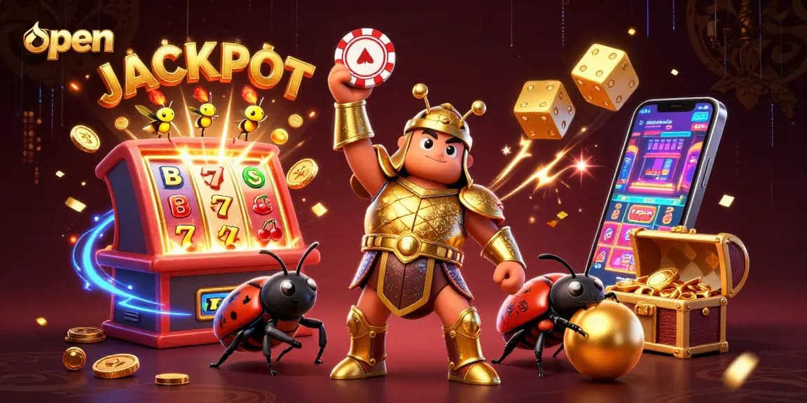 Engage in exciting games as a beetle conquers the casino open for jackpots and treasures.