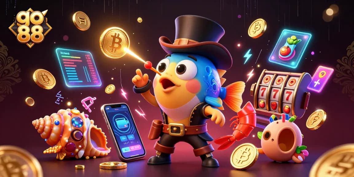 Engage in the go 88 gaming adventure with vibrant characters and sparkling coins in a casino-themed world.