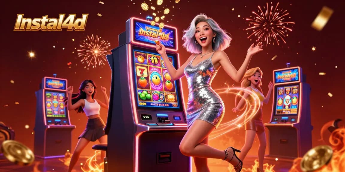 Experience slot gaming excitement at Instal4d with a vibrant winning celebration scene.