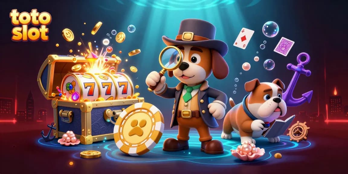 Menangkan permainan toto slot dengan mengekplorasi chip poker emas yang menarik dengan teman anjing detektif.