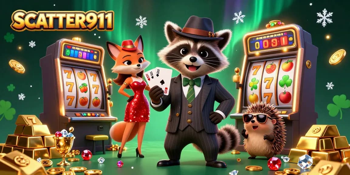 Engage with SCATTER911 as you spin slot machines and uncover treasures in a vibrant casino scene.