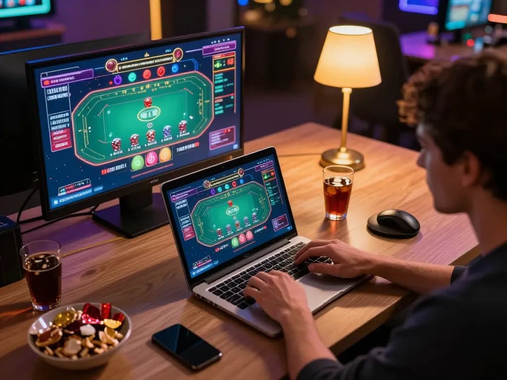 Engaging scene at Trang chủ RR99 with a player immersed in online blackjack.