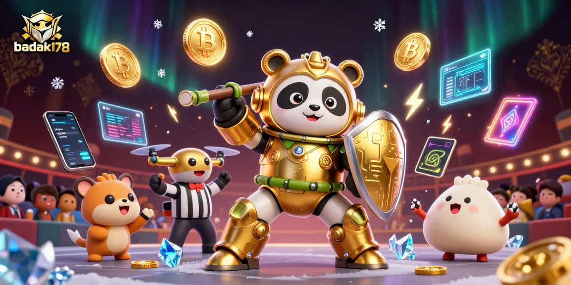 Engage with exciting badak178 gameplay featuring a panda and dynamic crypto elements