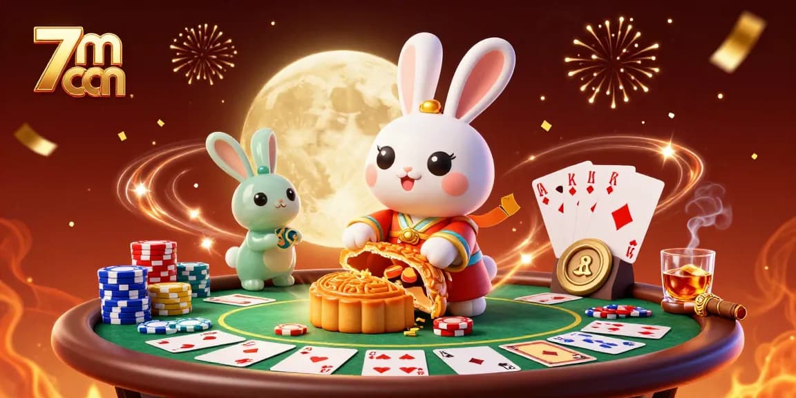 Join the celebration with vibrant 7m cnn casino fun as the moon rabbit reveals poker chips.