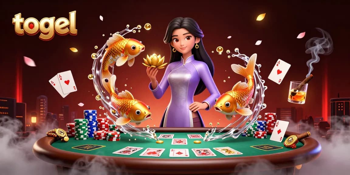 Experience exciting togel gameplay with vibrant 3D characters amid a dynamic poker scene.