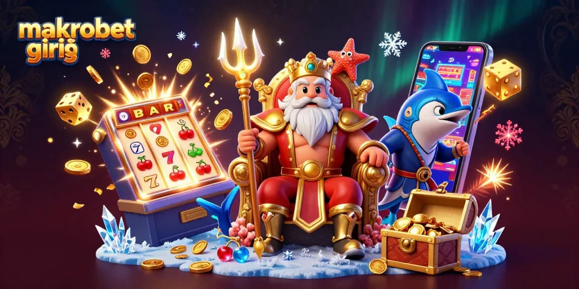 Makrobet giriş için heyecan verici casino atmosferini yansıtan bir dijital tasarım.