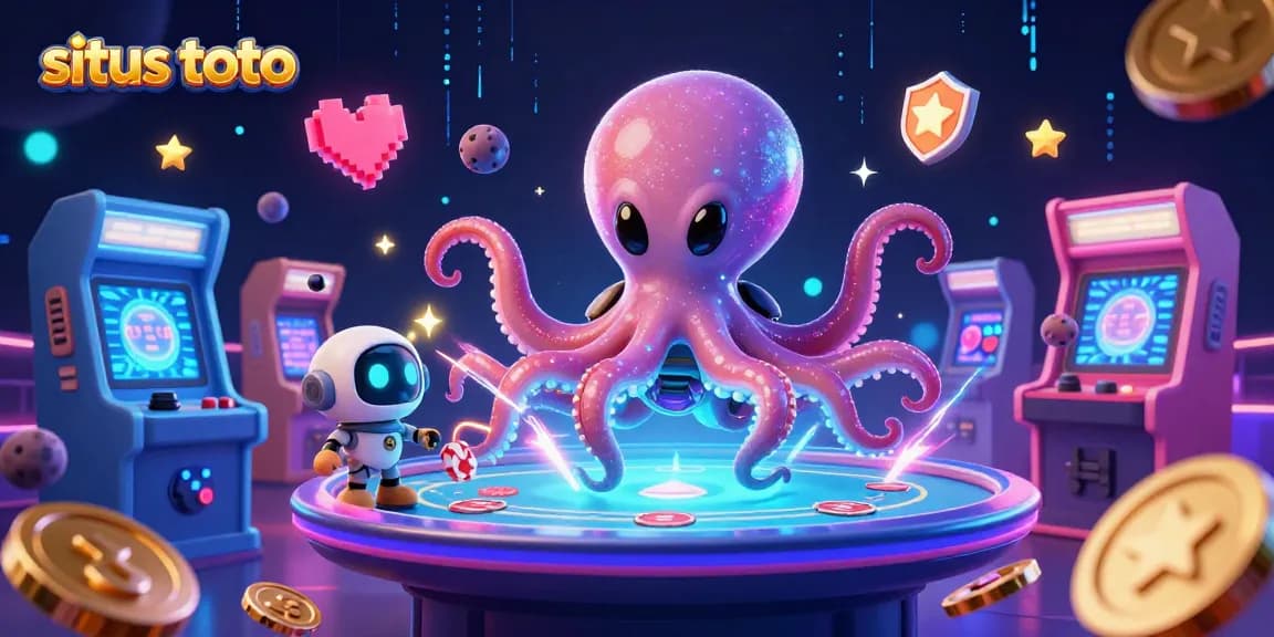 Engage with situs toto at this lively alien poker scene featuring vibrant colors and energy.