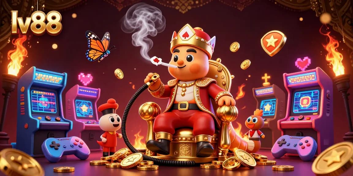 Experience thrilling gaming adventures at lv88, showcasing vibrant casino action and unique 3D art.