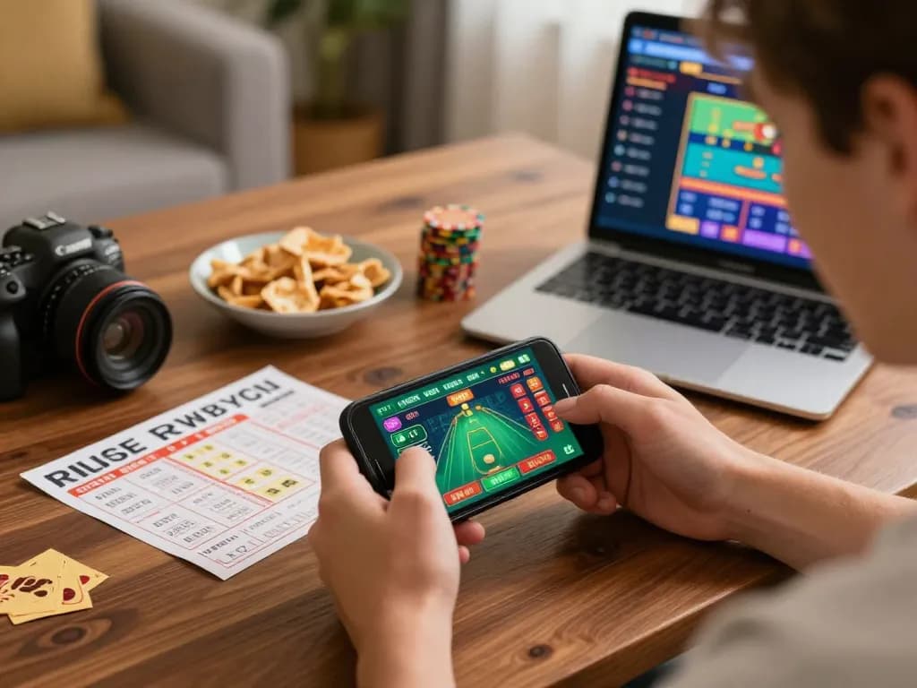 Betting excitement with LGOGOAL as player engages in dynamic sports betting using their smartphone at home.