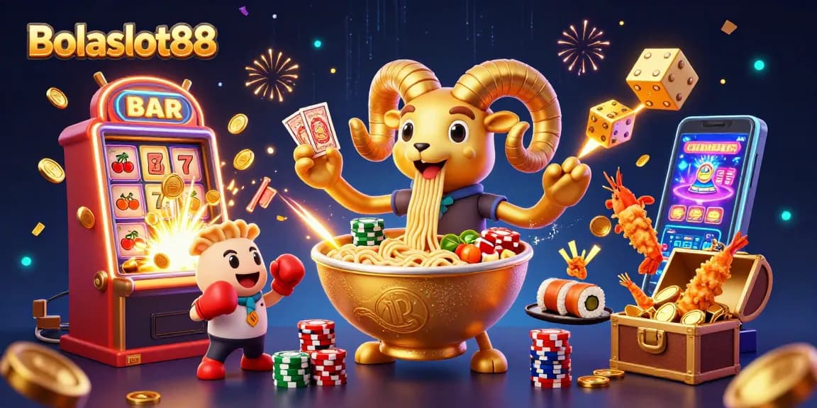 Bolaslot88: Engage in thrilling slot action with a vibrant array of casino characters and elements.