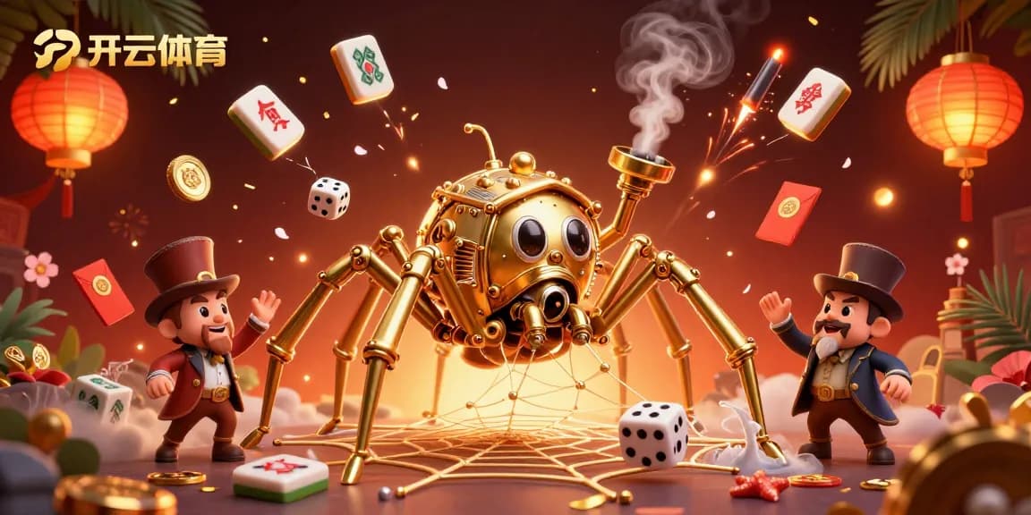 Experience thrilling gameplay with 开云体育, featuring a captivating 3D steampunk spider and vibrant casino elements.