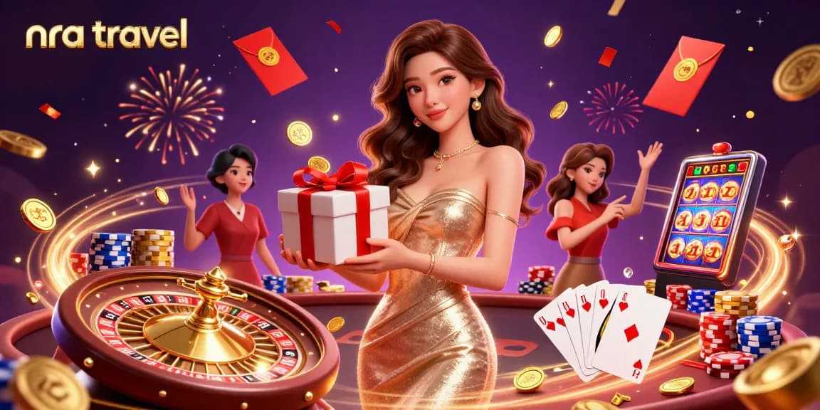 Experience exciting wins with nra travel featuring a stunning casino scene filled with golden coins and vibrant game elements.