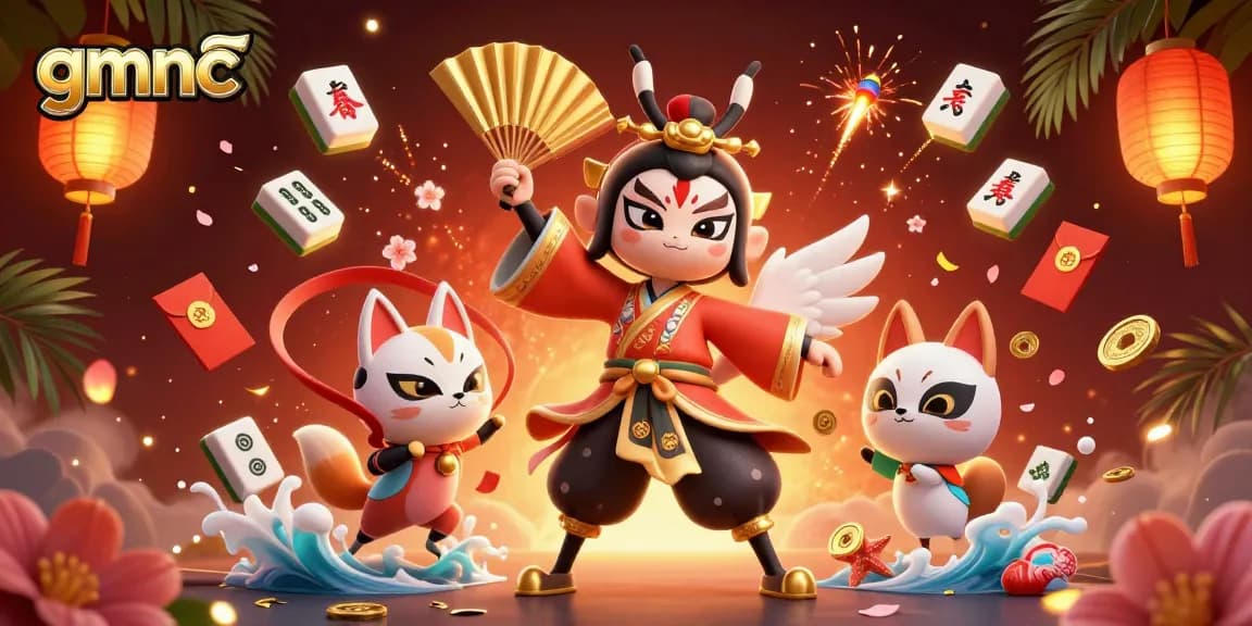 Experience the thrilling world of gmnc with vibrant 3D casino characters and rich gaming-themed decorations.