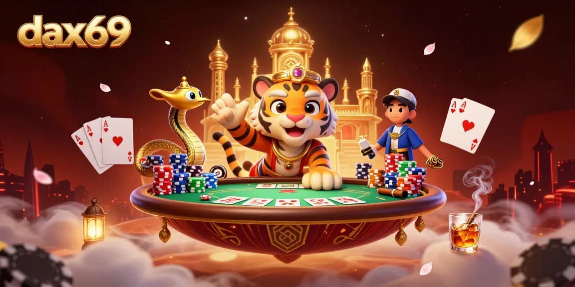 Memenangkan permainan dengan dax69, sultan harimau yang menakjubkan di karpet poker di latar belakang istana emas.