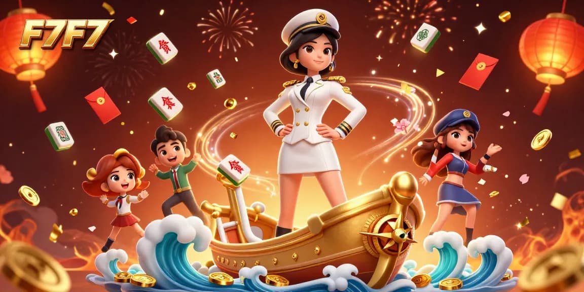 Win at F7F7 with exclusive gaming experience featuring vibrant casino elements and celebrations.