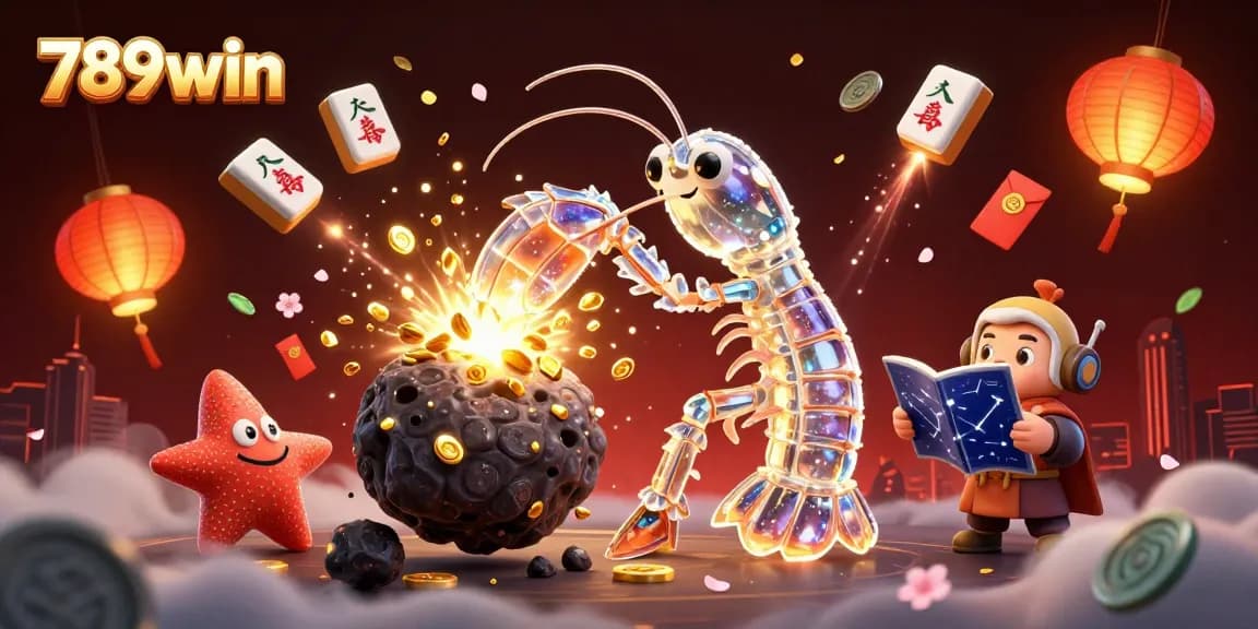 Experience thrilling gameplay with 789win as the galactic mantis shrimp defies asteroids, revealing treasures.