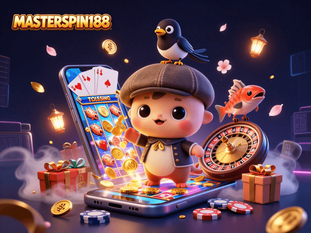 Engage with MASTERSPIN188 while winning on mobile slots displayed by playful Nessie and quirky magpie.