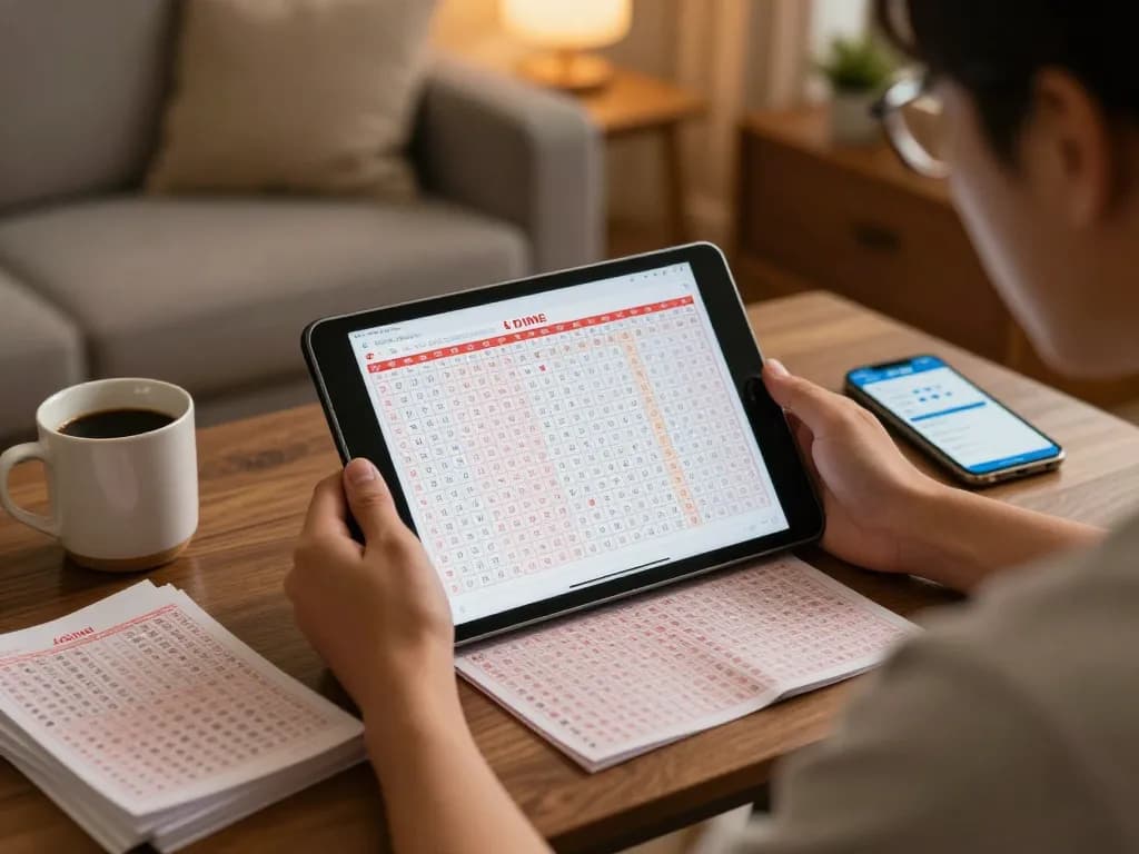 Engaging in đánh lô online while analyzing recent results in a cozy home setting.