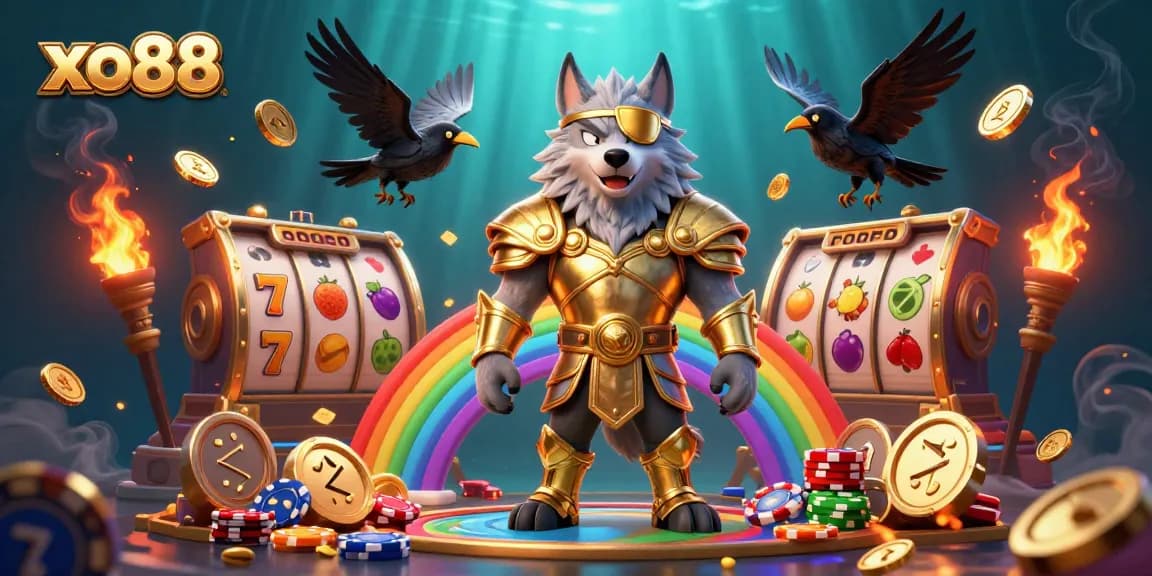 Experience the thrill of xo88 with a dynamic 3D illustration of a Norse-inspired casino adventure.