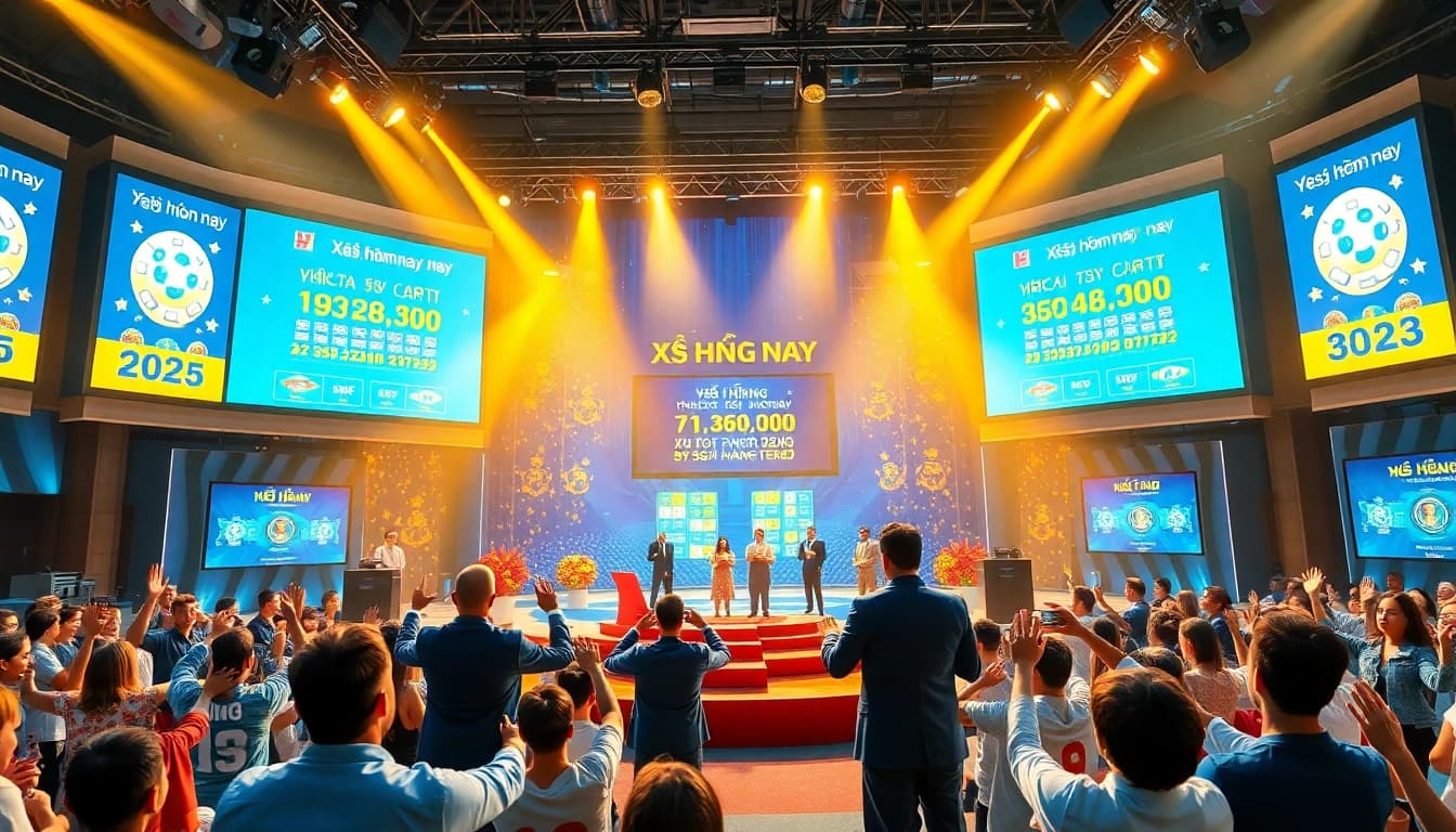Xổ số hôm nay results displayed at a vibrant lottery draw event, highlighting excitement and engagement.