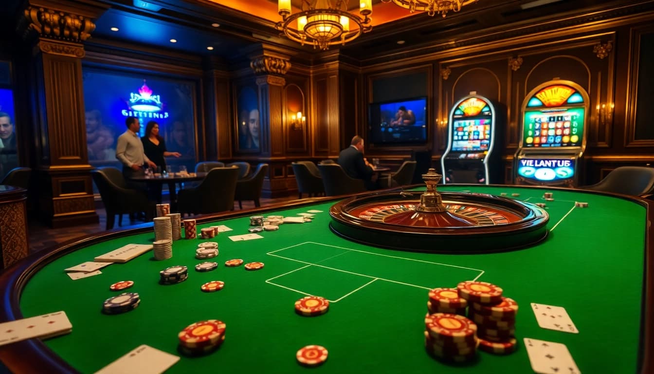 Engage in Kể truyện ma while enjoying thrilling gambling action at a luxurious casino table.