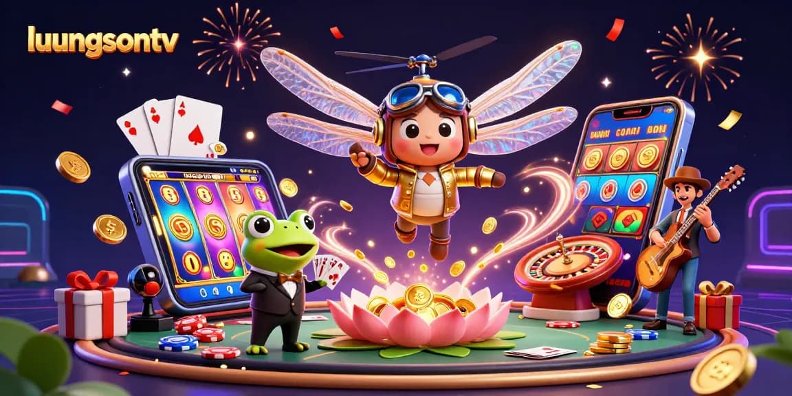 Experience thrilling casino action with luongsontv's vibrant gambling illustration.