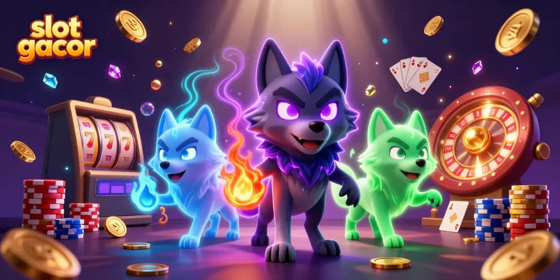 Memenangkan jackpot slot gacor dengan harta karun emas dan simbol keberuntungan dalam ilustrasi kasino yang memukau.