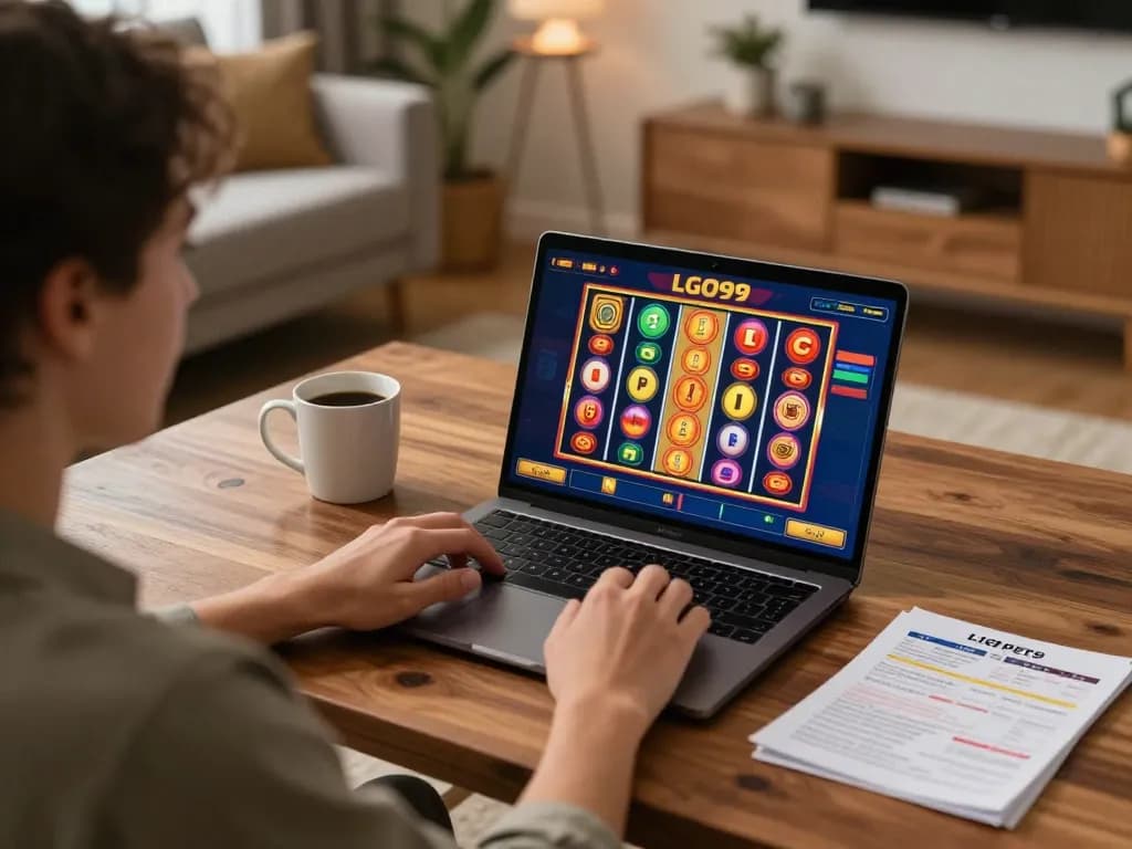 Pemain LGO99 menikmati permainan slot online yang mendebarkan dalam suasana rumah yang nyaman