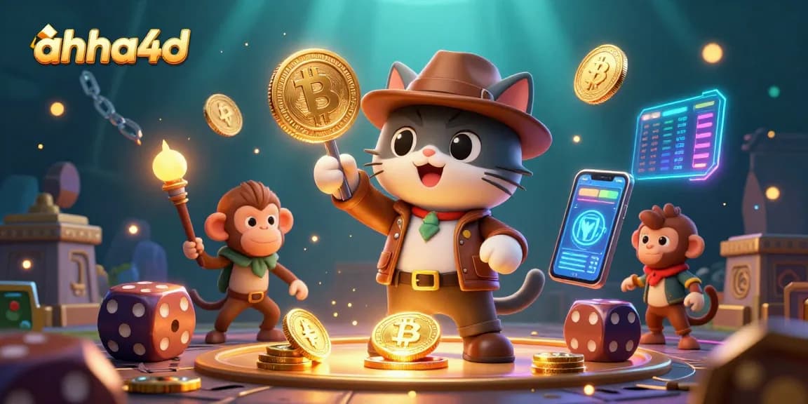 Experience thrilling gaming at ahha4d with golden casino artifacts and crypto elements.
