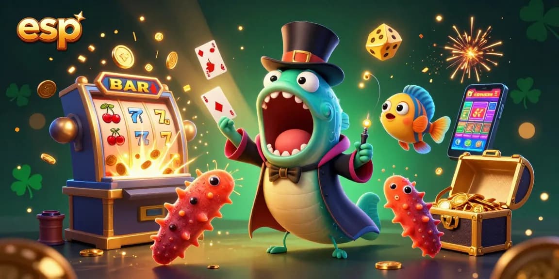 Experience thrilling adventures in gambling with esp and vibrant characters in a dynamic casino scene.
