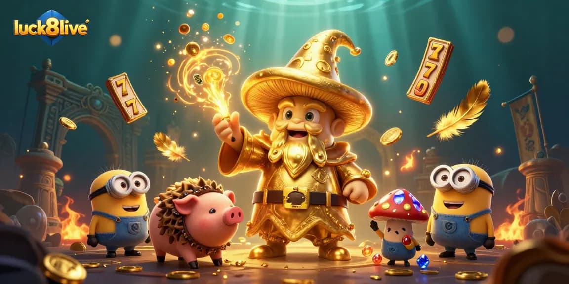 Engage with luck8live at a vibrant casino scene filled with treasures and dynamic game elements.