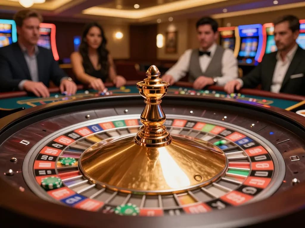 Experience thrilling roulette gameplay at 88CLUB casino with active spinning wheel and excited players.