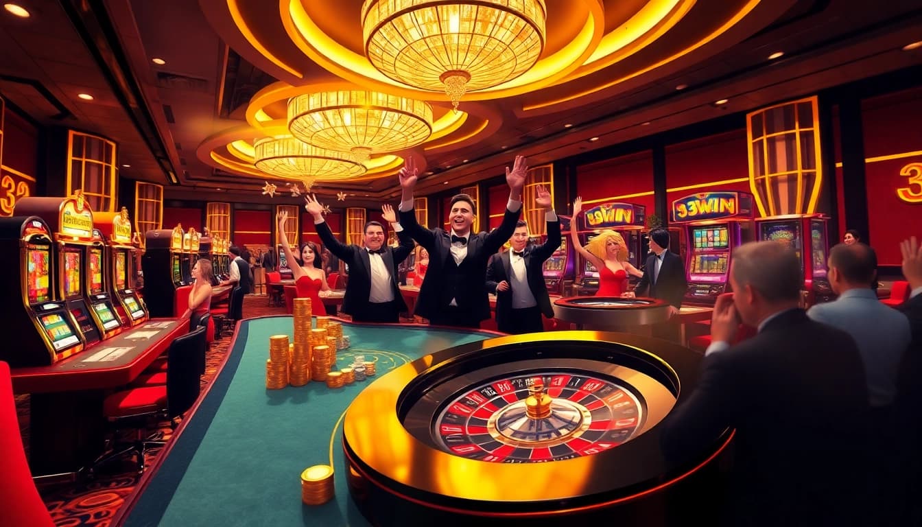 Experience the thrilling excitement at 33win with luxurious casino tables and dynamic players.