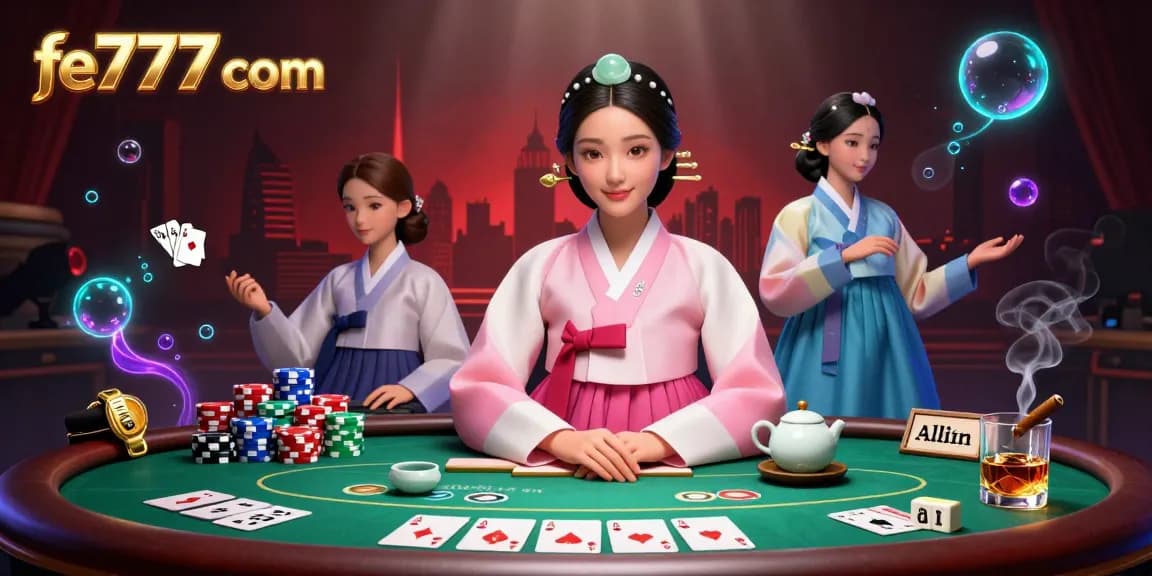 Rasakan keanggunan fe777 com dengan adegan kasino 3D yang imersif ini yang menampilkan elemen poker dan warna-warna cerah.
