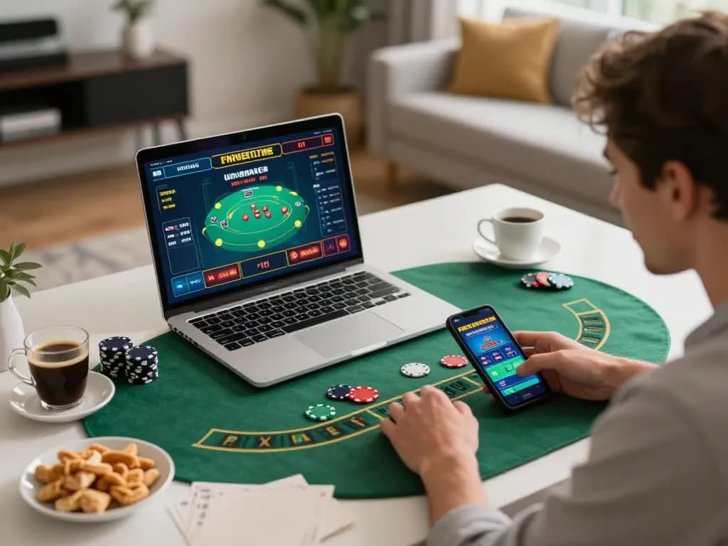 Experience the thrill of poker with wala88 in a cozy online gaming setup.