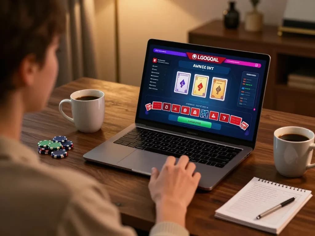 Engaging in the LGOGOAL online gaming experience with a live dealer setup.