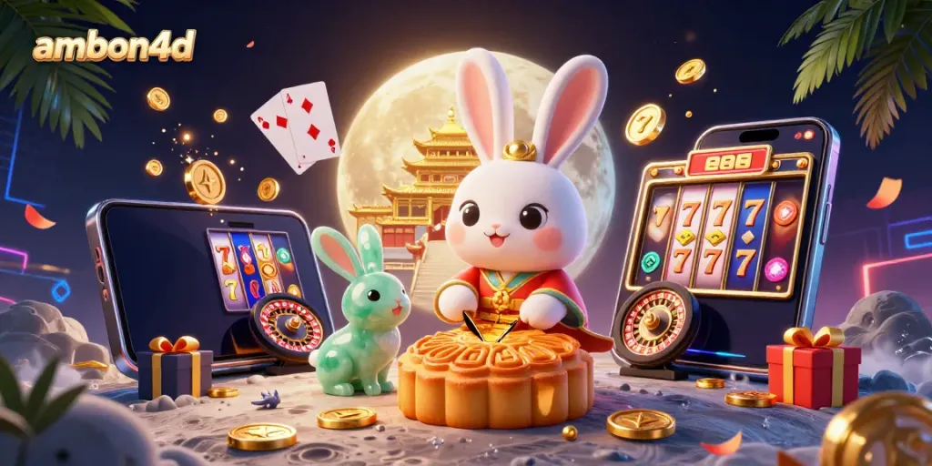 Engage with ambon4d's exciting online casino featuring slots, poker chips, and vibrant gameplay elements.