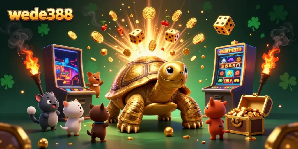 Wede388 mengajak pemain merasakan keseruan mesin slot jackpot yang memukau dengan emas dan lampu