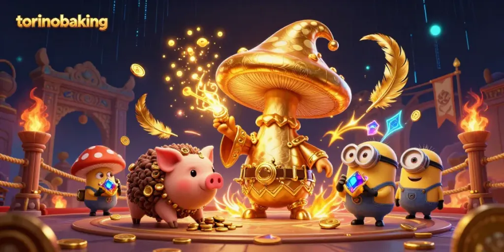 Experience the magic of torinobaking in an online casino with a whimsical wizard and treasure-hunting pig.