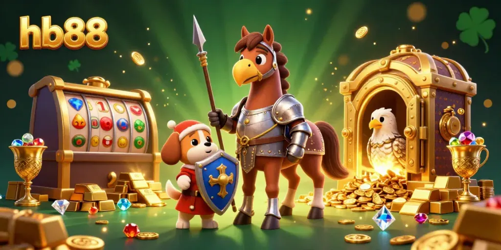 Experience thrilling wins at hb88 with dynamic casino characters amid golden treasures and gaming excitement.