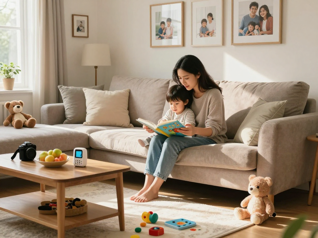 Mother sharing a story with her child at home, enhancing bonding through rokok88 parenting guidance.